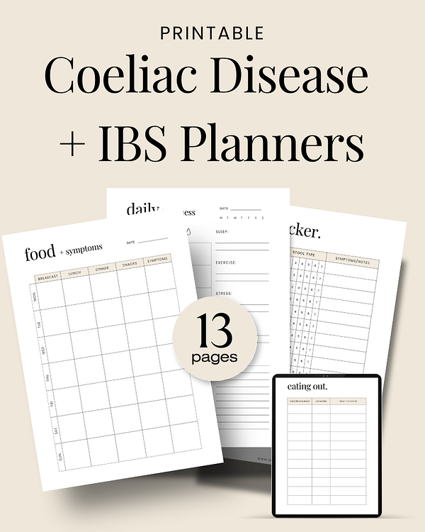 Printable Coeliac Disease & IBS Planners