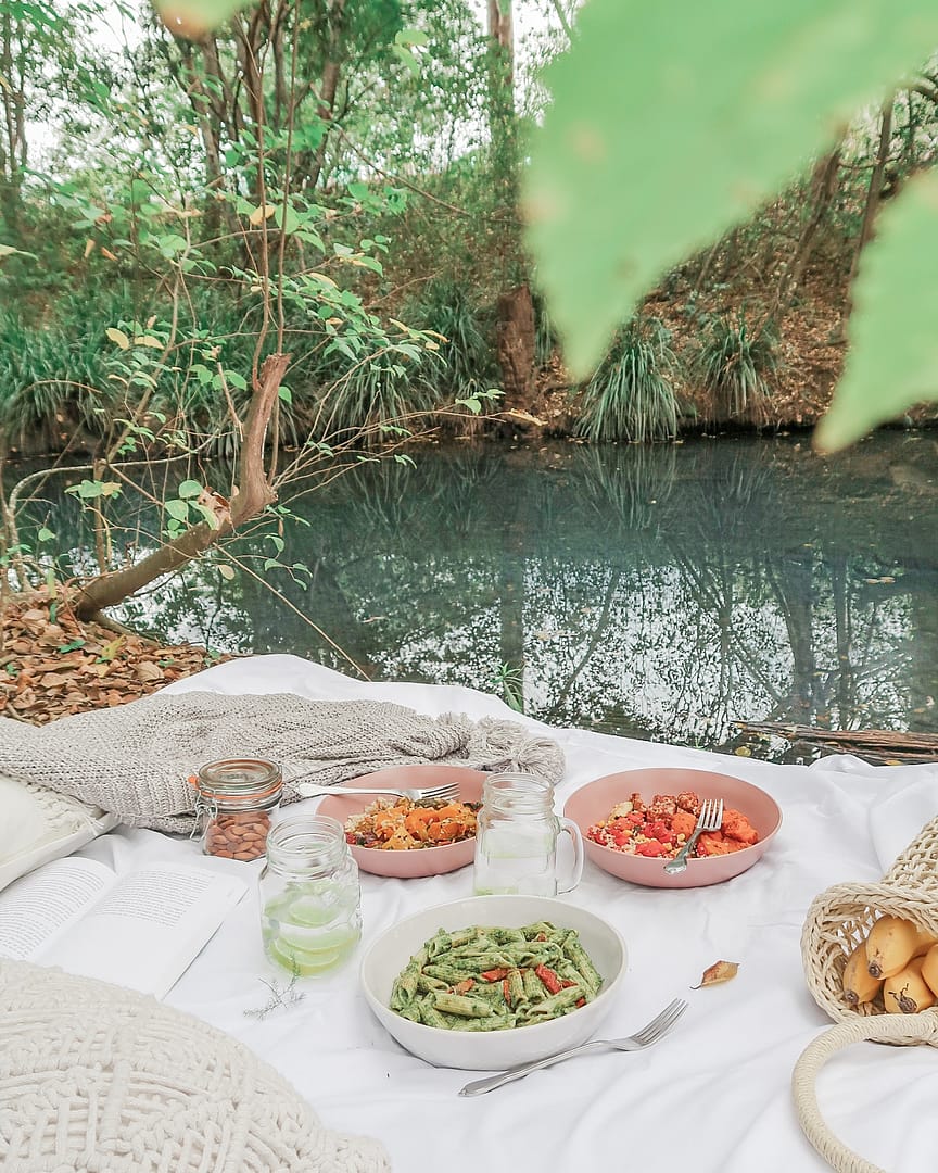 Picnic by the lake.